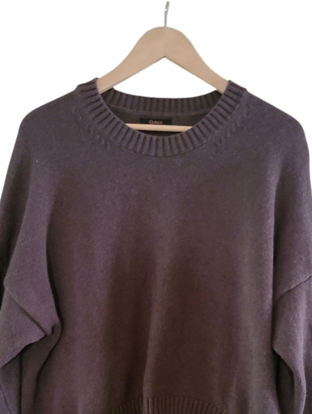 Quince Boyfriend Crew 100%Organic Cotton Sweater Heather Brown - Picture 6 of 16